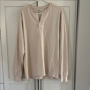 J. Crew Men's Beige Long Sleeve Henley